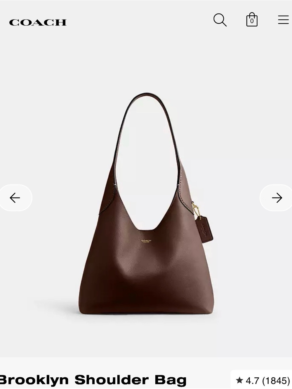 Coach Brown Leather Hobo Shoulder Bag